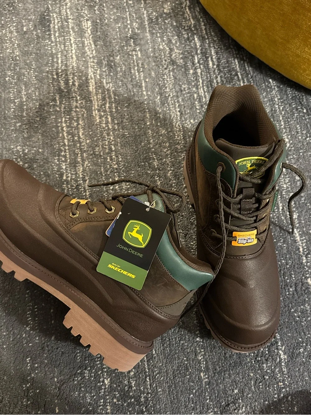Skechers / John Deere Men's Sergeants Slip-Ins Chocolate Work Boots Size 10 US